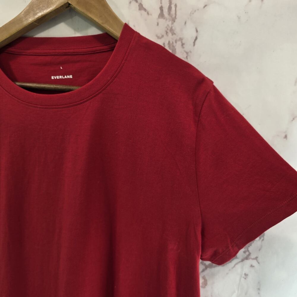 Everlane T Shirt Womens Large Red Crewneck Box Cut Tee Organic Cotton Short - Picture 10 of 10